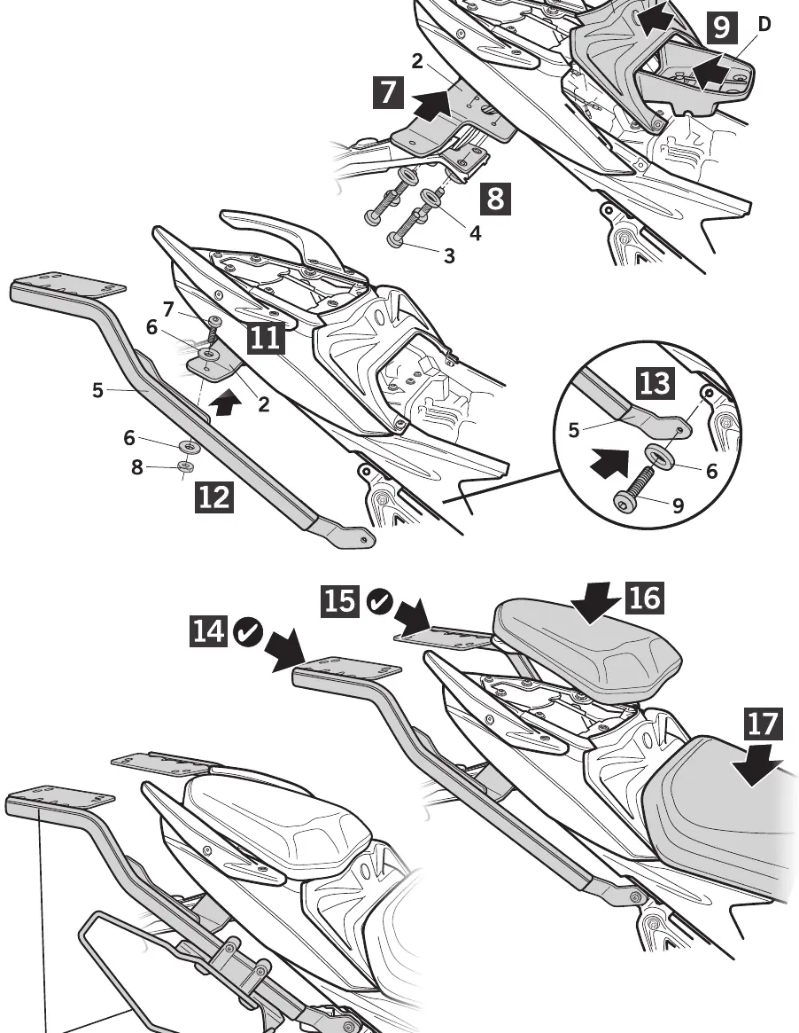 Assembly sequence for mounting brackets