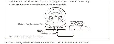 Connection diagram for steering unit and pedals