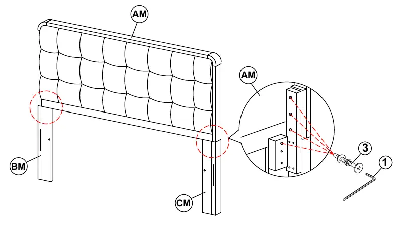 Step 1: Attaching headboard legs