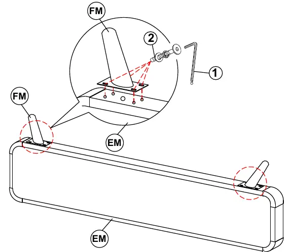 Step 3: Attaching footboard legs