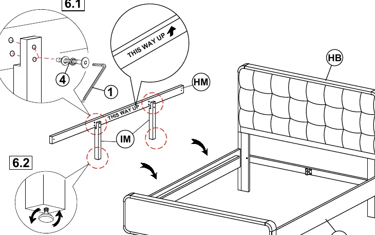 Step 6: Installing the center rail and support.