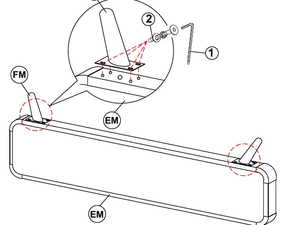 Step 3 and 4: Attaching footboard legs and connecting side rails