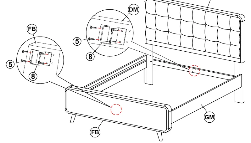 Step 5 and 6: Securing rails and installing center support