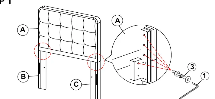 Step 1: Headboard Assembly
