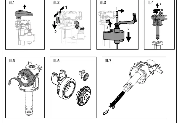 Fill valve servicing steps