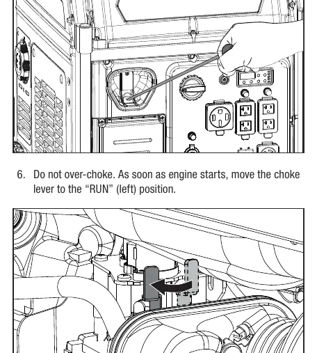 Manual choke lever location