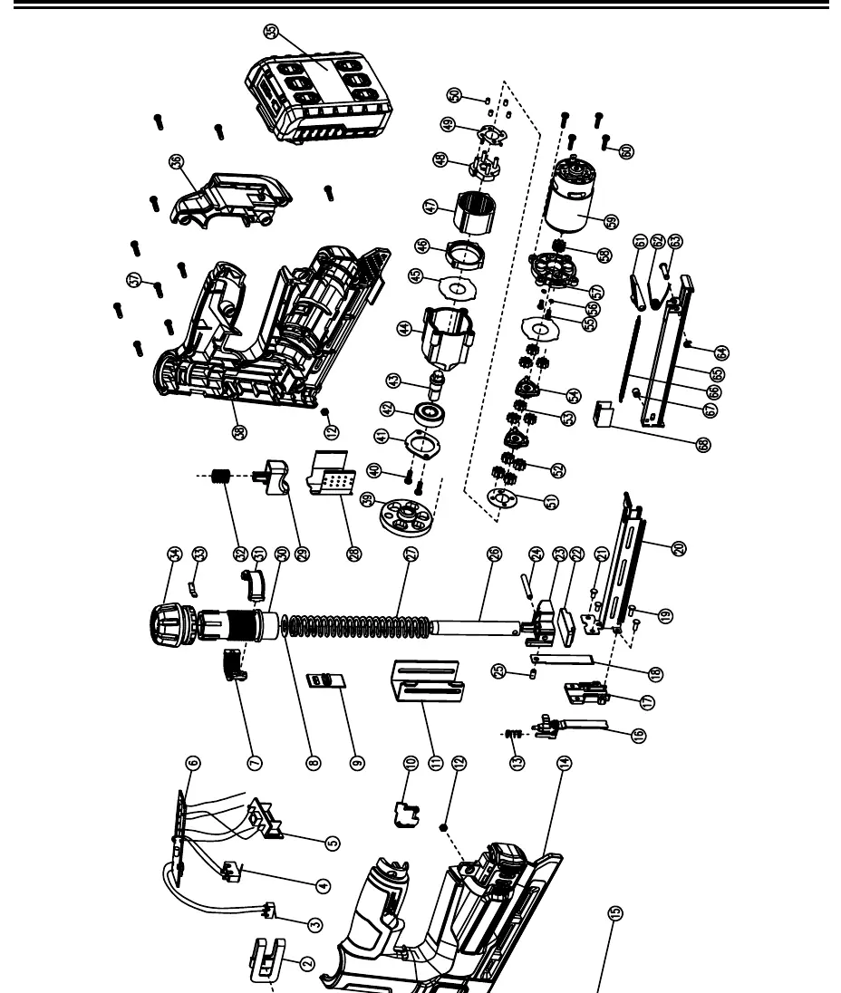 Exploded view of the tool