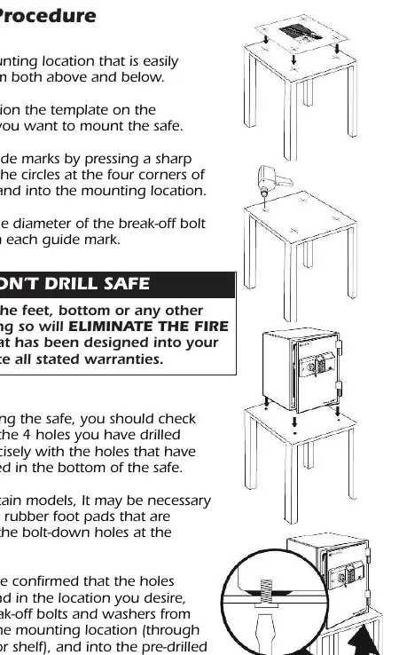 Bolt-down installation procedure