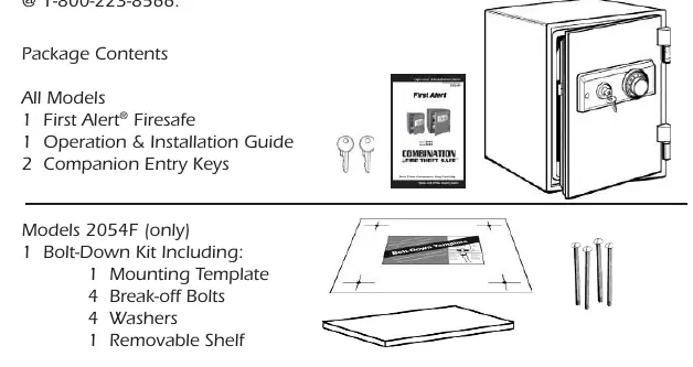 Package contents for 2054F and 2084F models