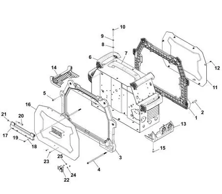 Housing assembly exploded view