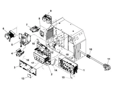 Control/power module parts exploded view