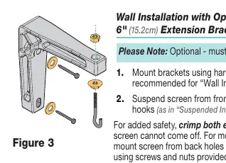 Wall installation with optional extension brackets.