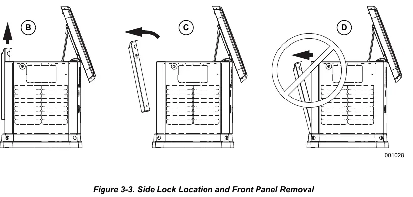 Opening the generator enclosure