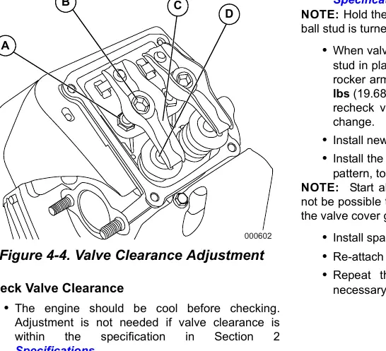 Valve clearance adjustment