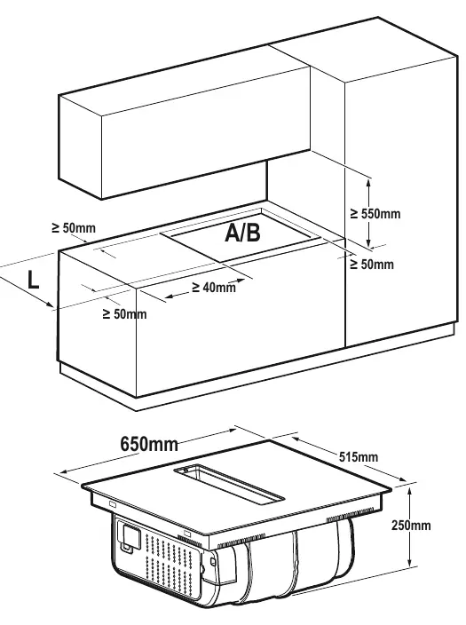 Installation dimensions