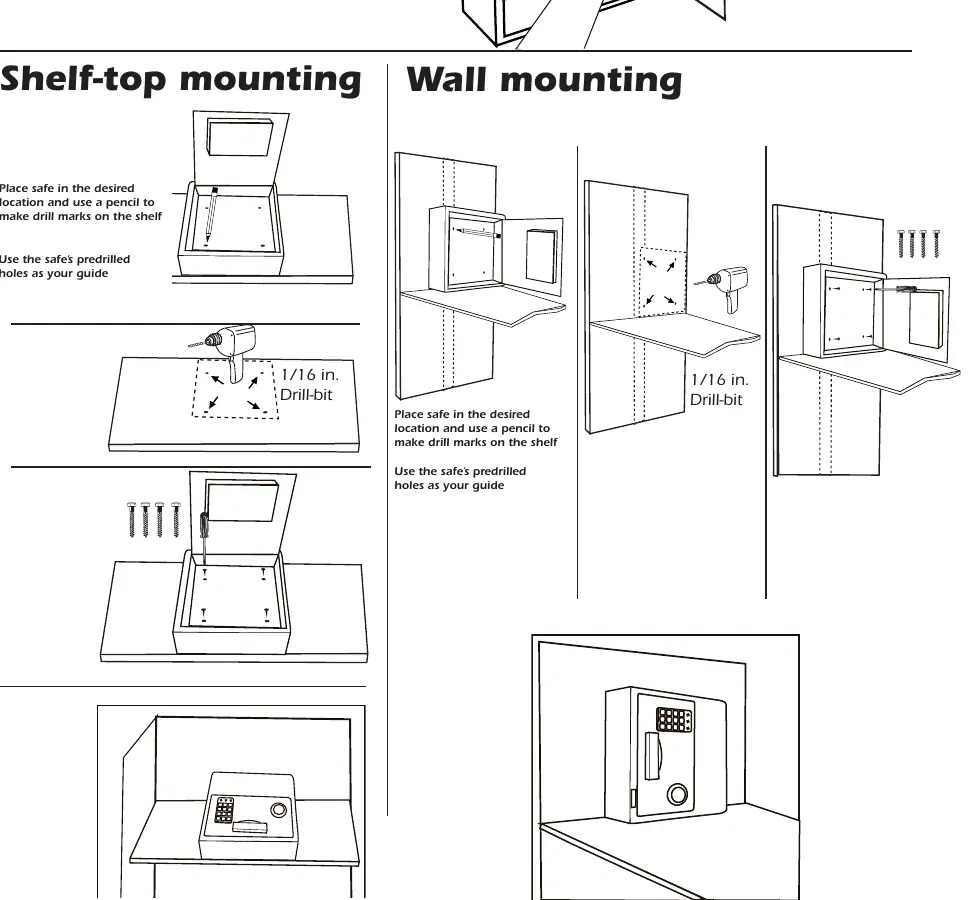 Shelf and wall mounting steps