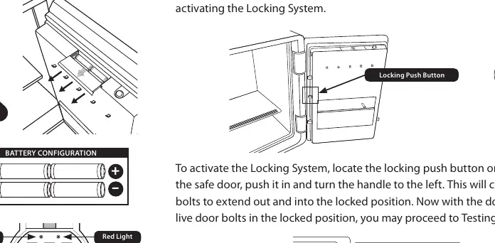 Battery installation inside the safe door