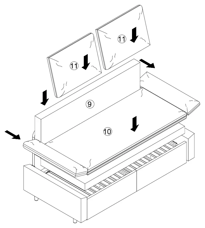 Step 7: Cushion placement