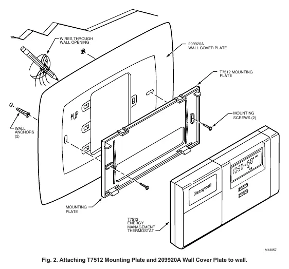Attaching T7512 Mounting Plate and 209920A Wall Cover Plate to wall