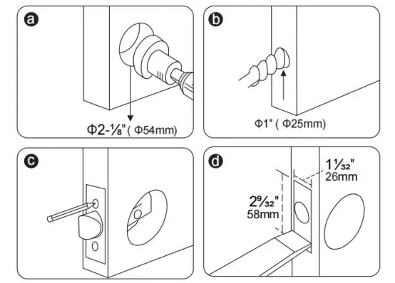 Drilling hole dimensions and faceplate preparation.