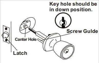 Installing the deadbolt latch.