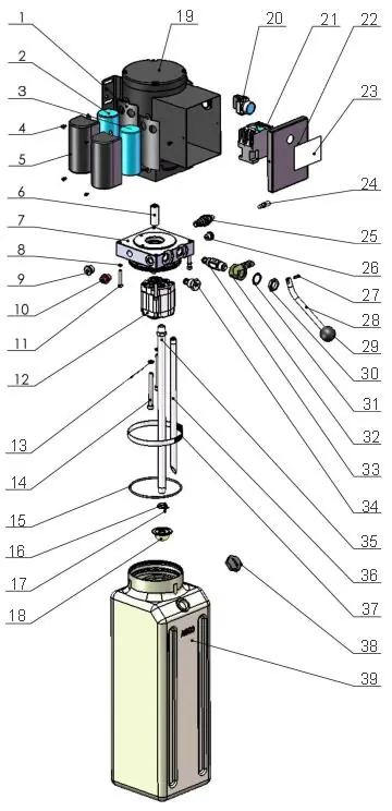 Exploded view of the manual power unit (Fig 46).