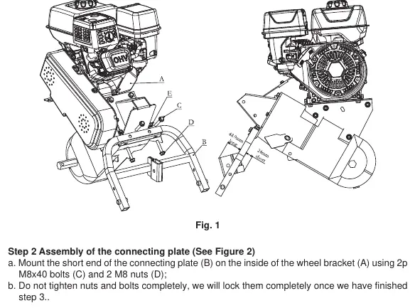 Assembly of wheel bracket and connecting plate