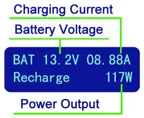 LCD display power output details