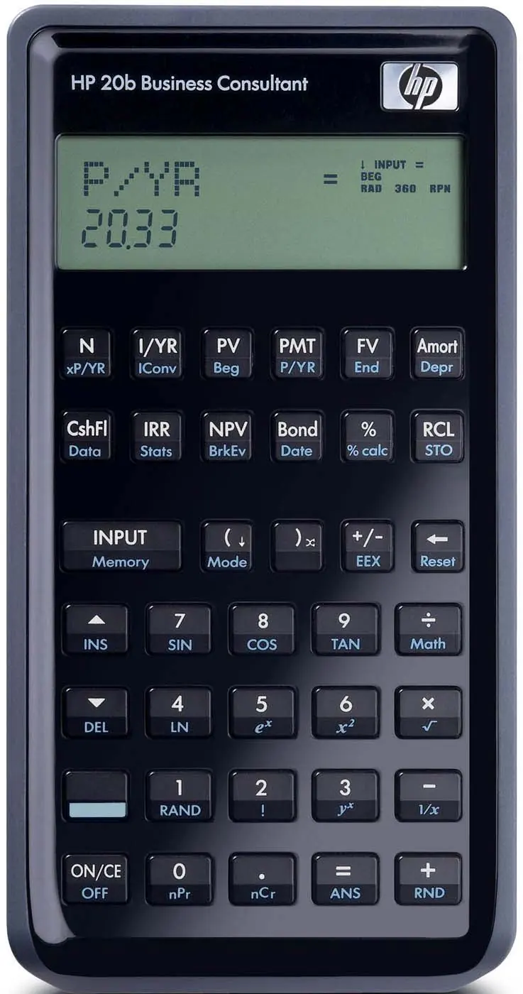 HP 20b Business Consultant calculator