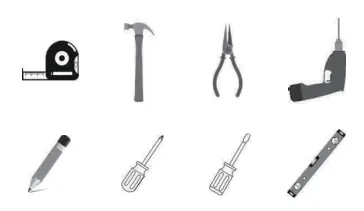 Tools required for installation.