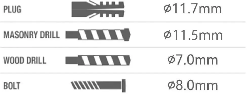 Wall bracket dimensions