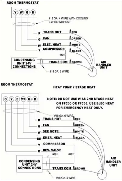 Wiring diagram for cooling and heat
