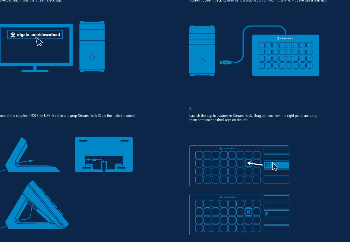 Setup steps: Software installation and hardware connection.