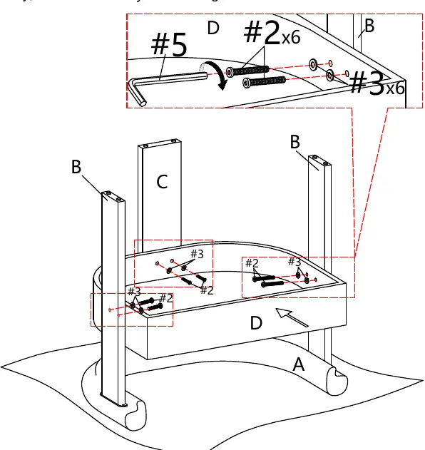 Step 2: Attaching the seat frame.