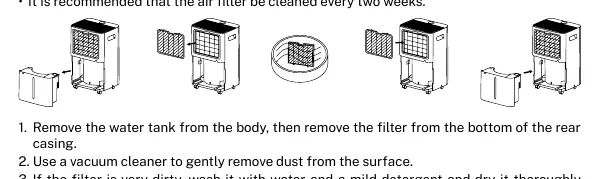 Filter cleaning steps