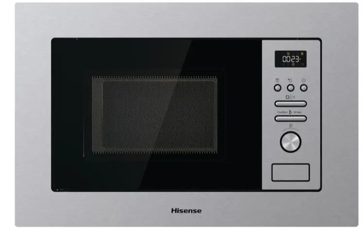Front view of the Hisense BIM320G41X microwave.