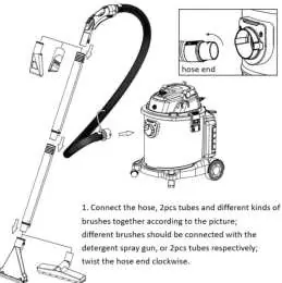 Assembly instructions for hose and brushes