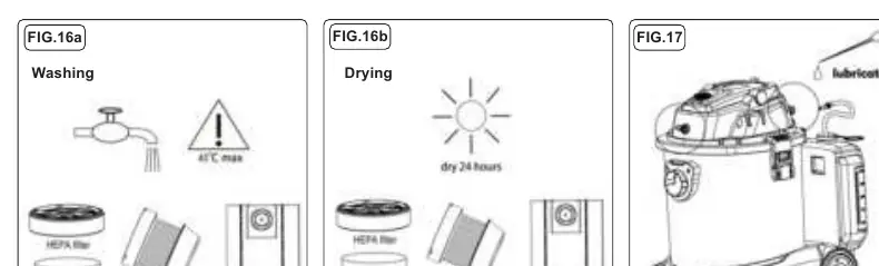 Filter cleaning and drying procedure