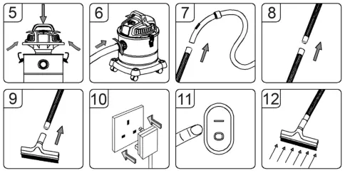 Dry vacuuming setup steps