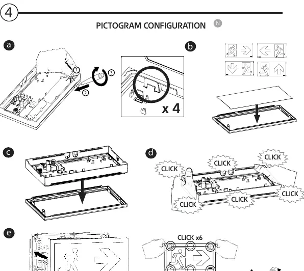 Pictogram configuration steps.