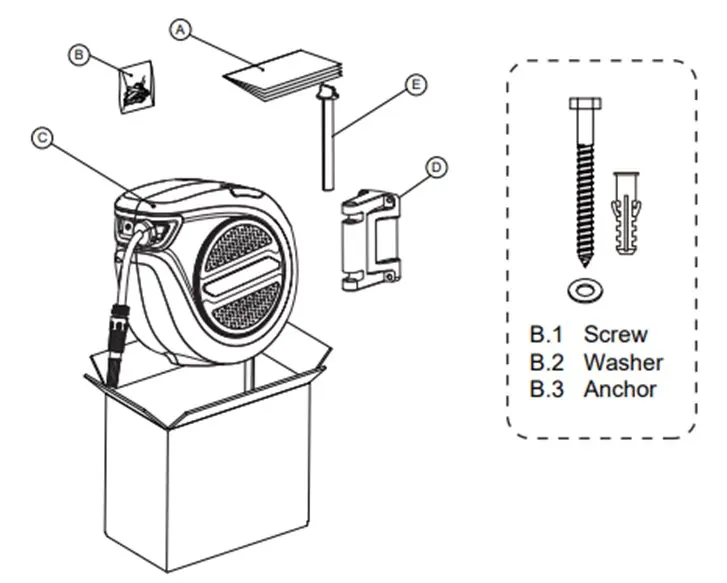 Parts included in the delivery