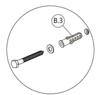Anchor and screw assembly detail