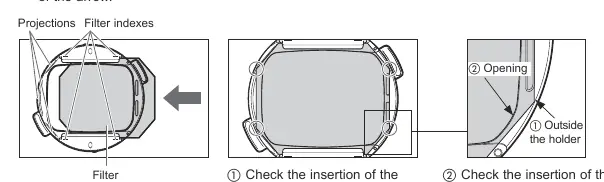 Inserting the rear filter