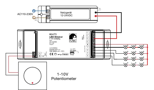 Wiring diagram for the 1-10V LED Dimmer