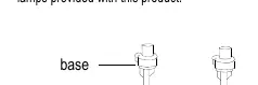 Bulb replacement diagram showing base and socket
