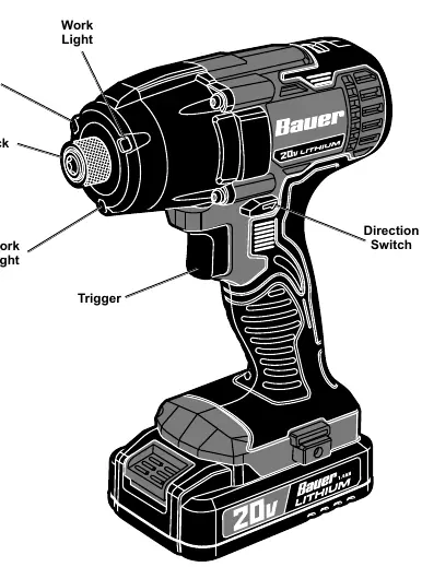 Impact Driver functions and controls