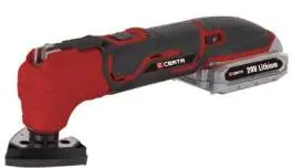 Components of the Certa PowerPlus 20V Cordless Multi Function Tool