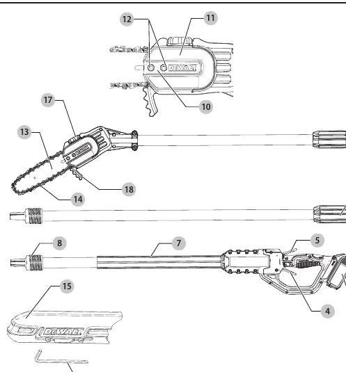 Pole saw components diagram