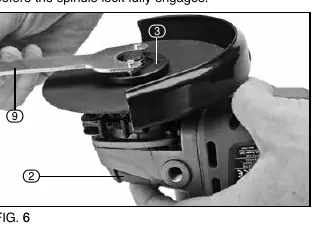 Fitting grinding discs (Fig 6)