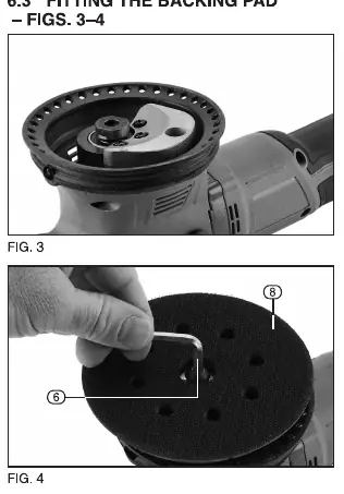 Fitting the backing pad (Fig.3-4)